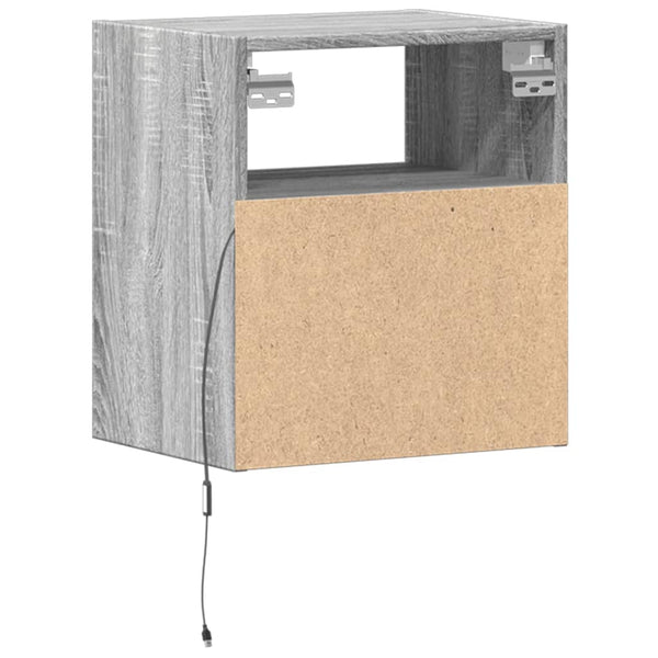 TV-Wandschrank mit LED Grau Sonoma