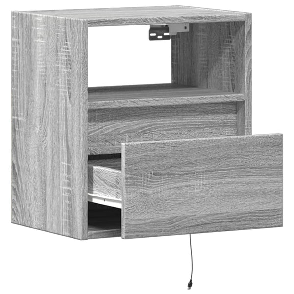 TV-Wandschrank mit LED Grau Sonoma