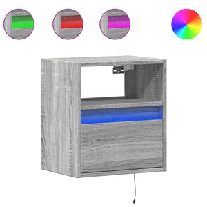 TV-Wandschränke mit LED, 2er-Set Grau Sonoma