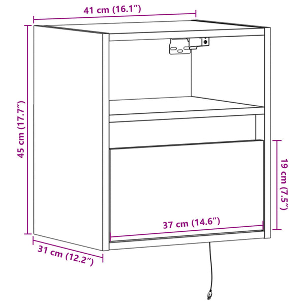 TV-Wandschrank Eichenoptik mit LED