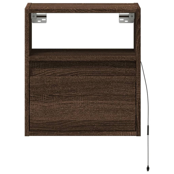 TV-Wandschränke mit LED-Beleuchtung, 2er-Set, Eichenoptik
