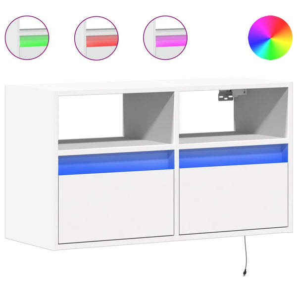 TV-Wandschrank mit LED Weiß 80cm