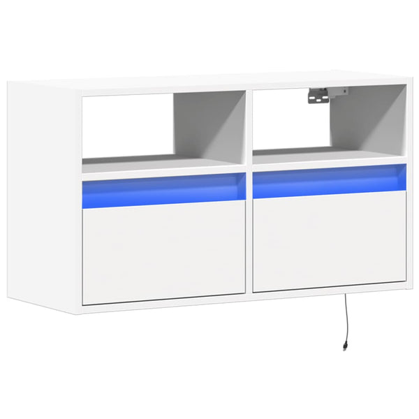 TV-Wandschrank mit LED Weiß 80cm