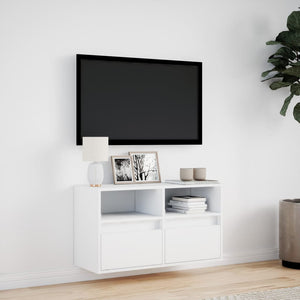 TV-Wandschrank mit LED Weiß 80cm