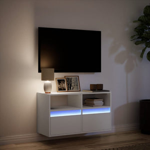TV-Wandschrank mit LED Weiß 80cm