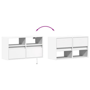 TV-Wandschrank mit LED Weiß 80cm