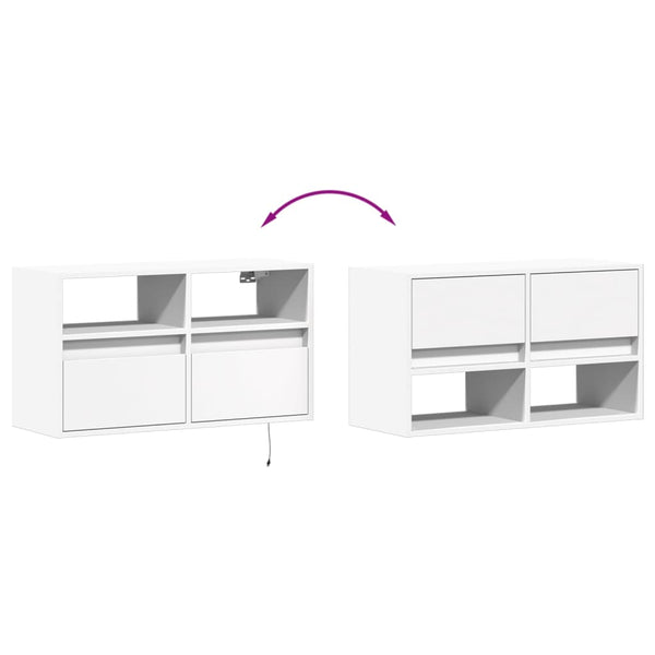 TV-Wandschrank mit LED Weiß 80cm