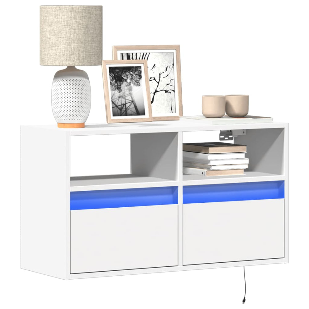 TV-Wandschrank mit LED Weiß 80cm