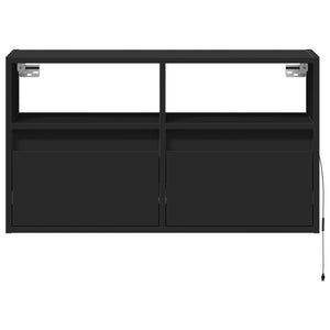 TV-Wandschrank mit LED Schwarz 80 cm