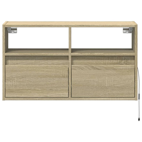 TV-Wandschrank mit LED Sonoma-Eiche 80 cm