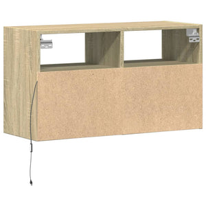 TV-Wandschrank mit LED Sonoma-Eiche 80 cm