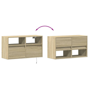 TV-Wandschrank mit LED Sonoma-Eiche 80 cm