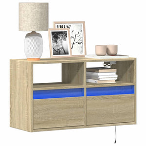 TV-Wandschrank mit LED Sonoma-Eiche 80 cm