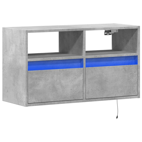 TV-Wandschrank mit LED Betongrau 80cm