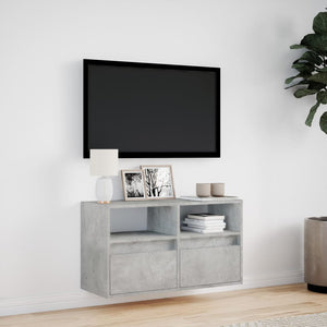 TV-Wandschrank mit LED Betongrau 80cm