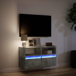 TV-Wandschrank mit LED Betongrau 80cm