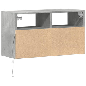 TV-Wandschrank mit LED Betongrau 80cm