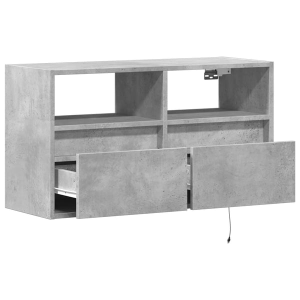 TV-Wandschrank mit LED Betongrau 80cm