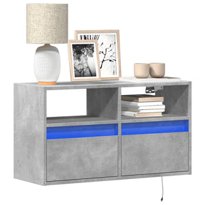 TV-Wandschrank mit LED Betongrau 80cm