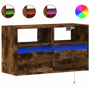 TV-Wandschrank Räuchereiche mit LED 80cm