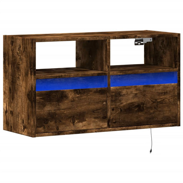 TV-Wandschrank Räuchereiche mit LED 80cm