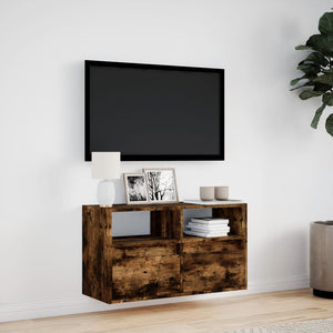 TV-Wandschrank Räuchereiche mit LED 80cm