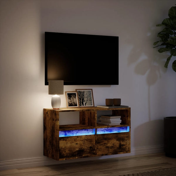 TV-Wandschrank Räuchereiche mit LED 80cm