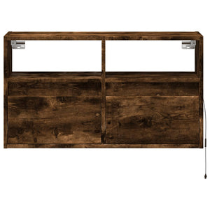 TV-Wandschrank Räuchereiche mit LED 80cm