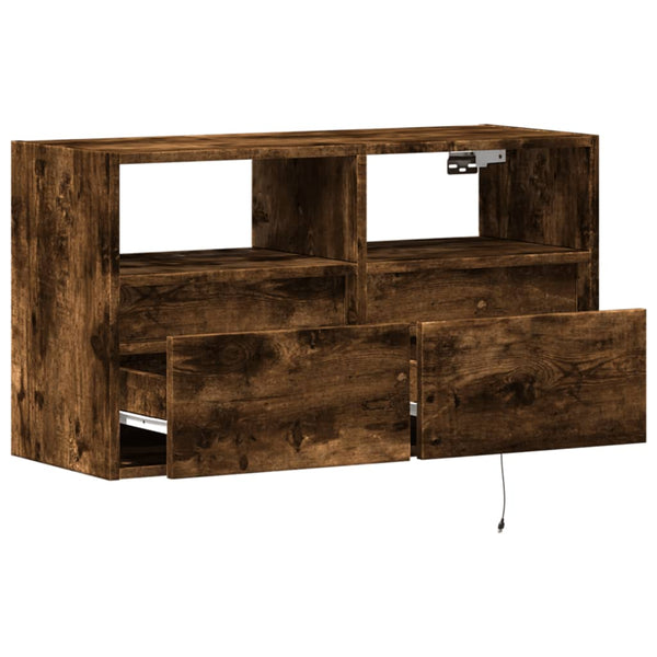 TV-Wandschrank Räuchereiche mit LED 80cm