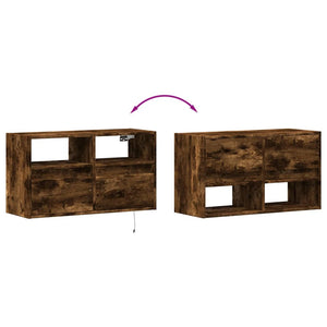 TV-Wandschrank Räuchereiche mit LED 80cm