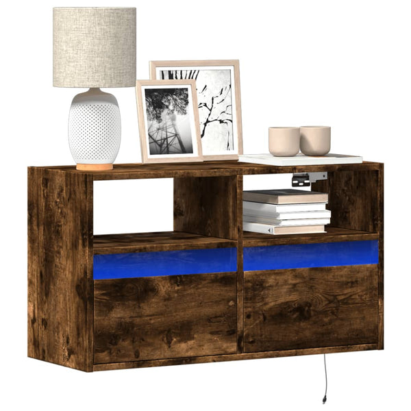 TV-Wandschrank Räuchereiche mit LED 80cm