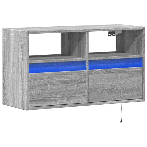 TV-Wandschrank mit LED Grau Sonoma 80 cm