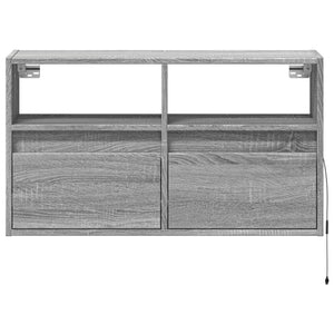 TV-Wandschrank mit LED Grau Sonoma 80 cm
