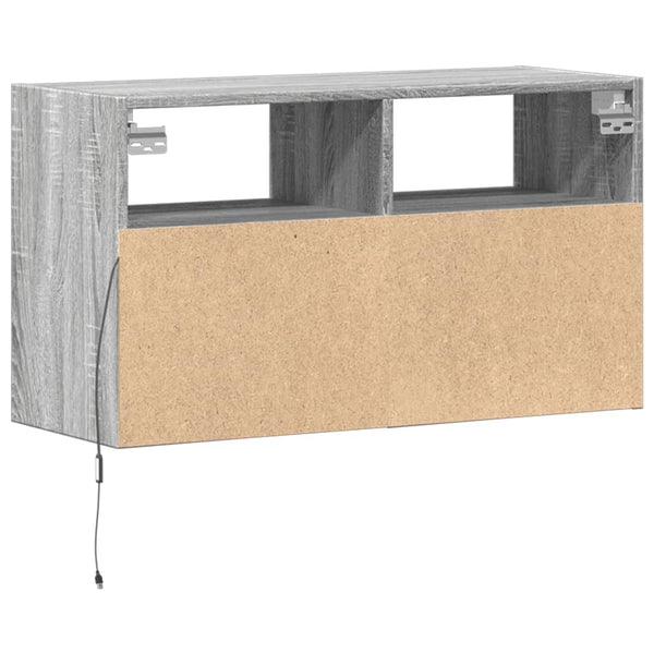 TV-Wandschrank mit LED Grau Sonoma 80 cm