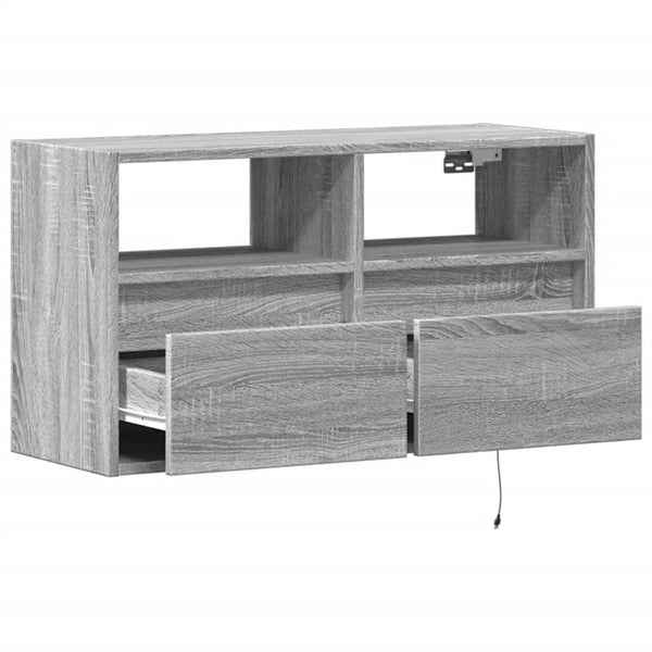 TV-Wandschrank mit LED Grau Sonoma 80 cm