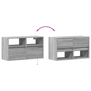 TV-Wandschrank mit LED Grau Sonoma 80 cm