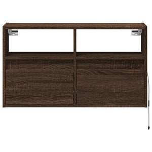 TV-Wandschrank mit LED Braun Eiche Optik 80cm