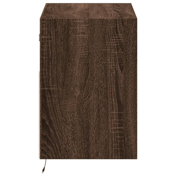 TV-Wandschrank mit LED Braun Eiche Optik 80cm