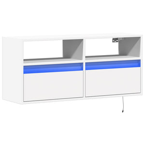 TV-Wandschrank mit LED Weiß 100 cm