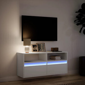 TV-Wandschrank mit LED Weiß 100 cm