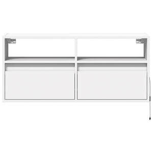 TV-Wandschrank mit LED Weiß 100 cm