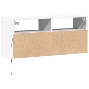 TV-Wandschrank mit LED Weiß 100 cm