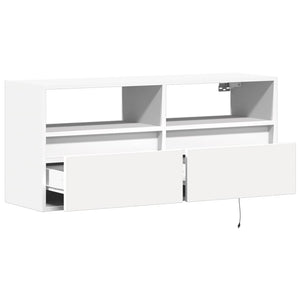 TV-Wandschrank mit LED Weiß 100 cm
