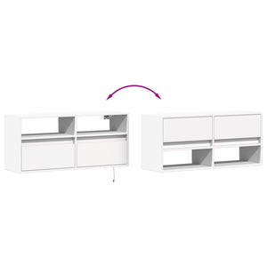 TV-Wandschrank mit LED Weiß 100 cm