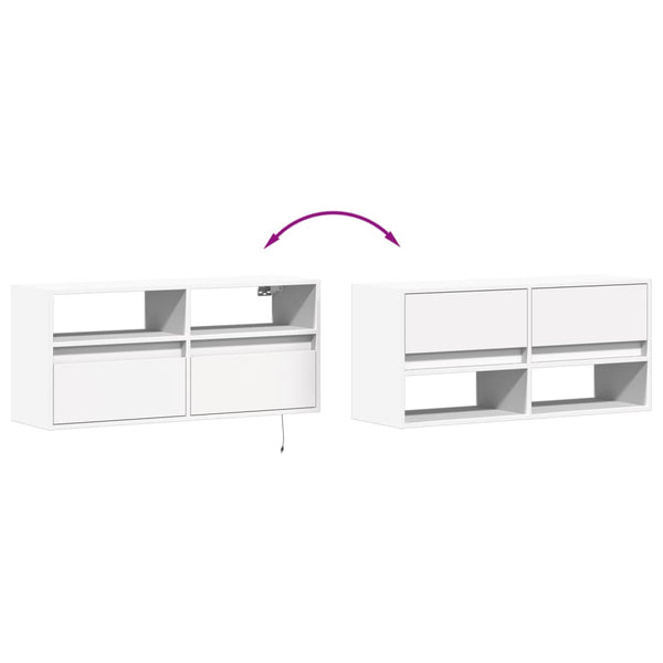 TV-Wandschrank mit LED Weiß 100 cm