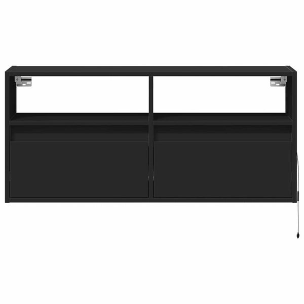 TV-Wandschrank mit LED Schwarz 100 cm