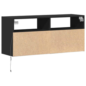 TV-Wandschrank mit LED Schwarz 100 cm