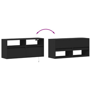 TV-Wandschrank mit LED Schwarz 100 cm