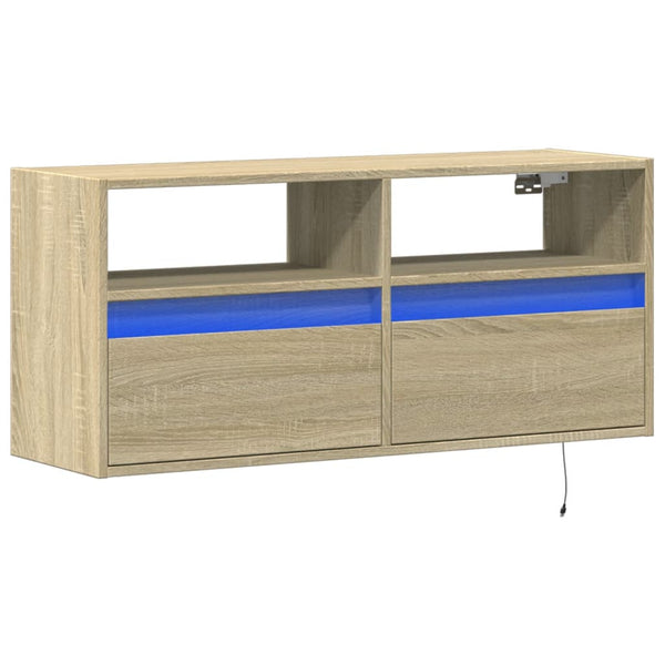 TV-Wandschrank mit LED Sonoma-Eiche 100 cm