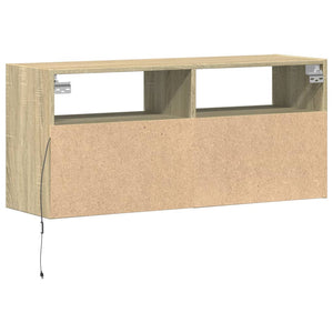 TV-Wandschrank mit LED Sonoma-Eiche 100 cm